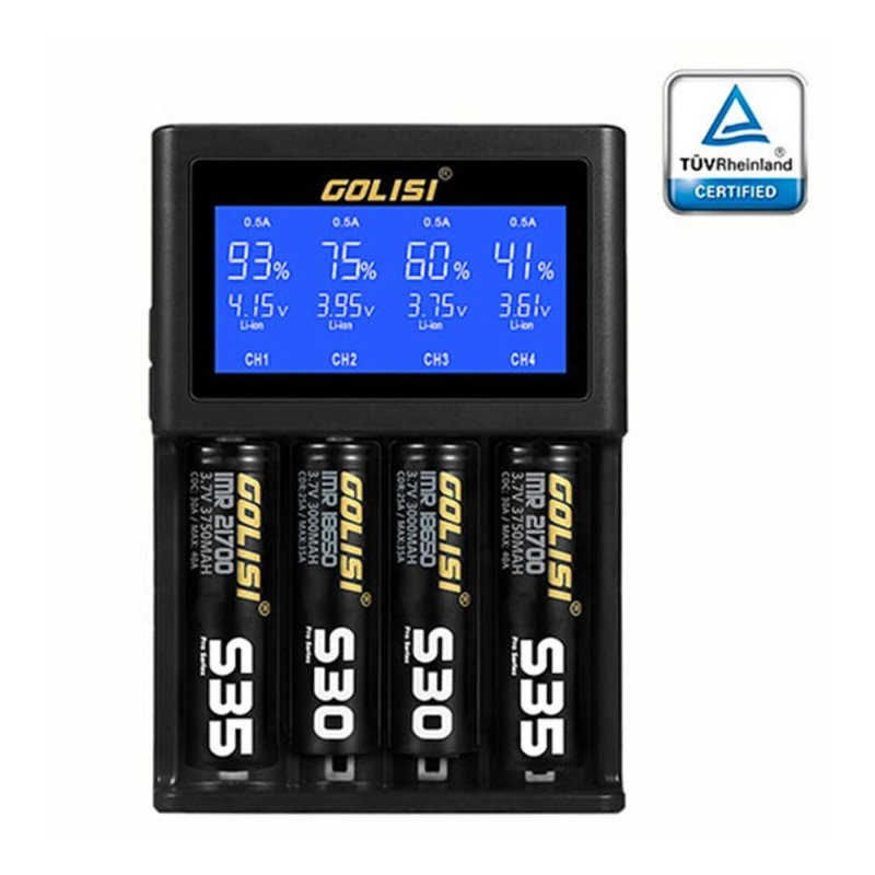 GOLISI - Chargeur 4 accus S4 smart chargeur LCD